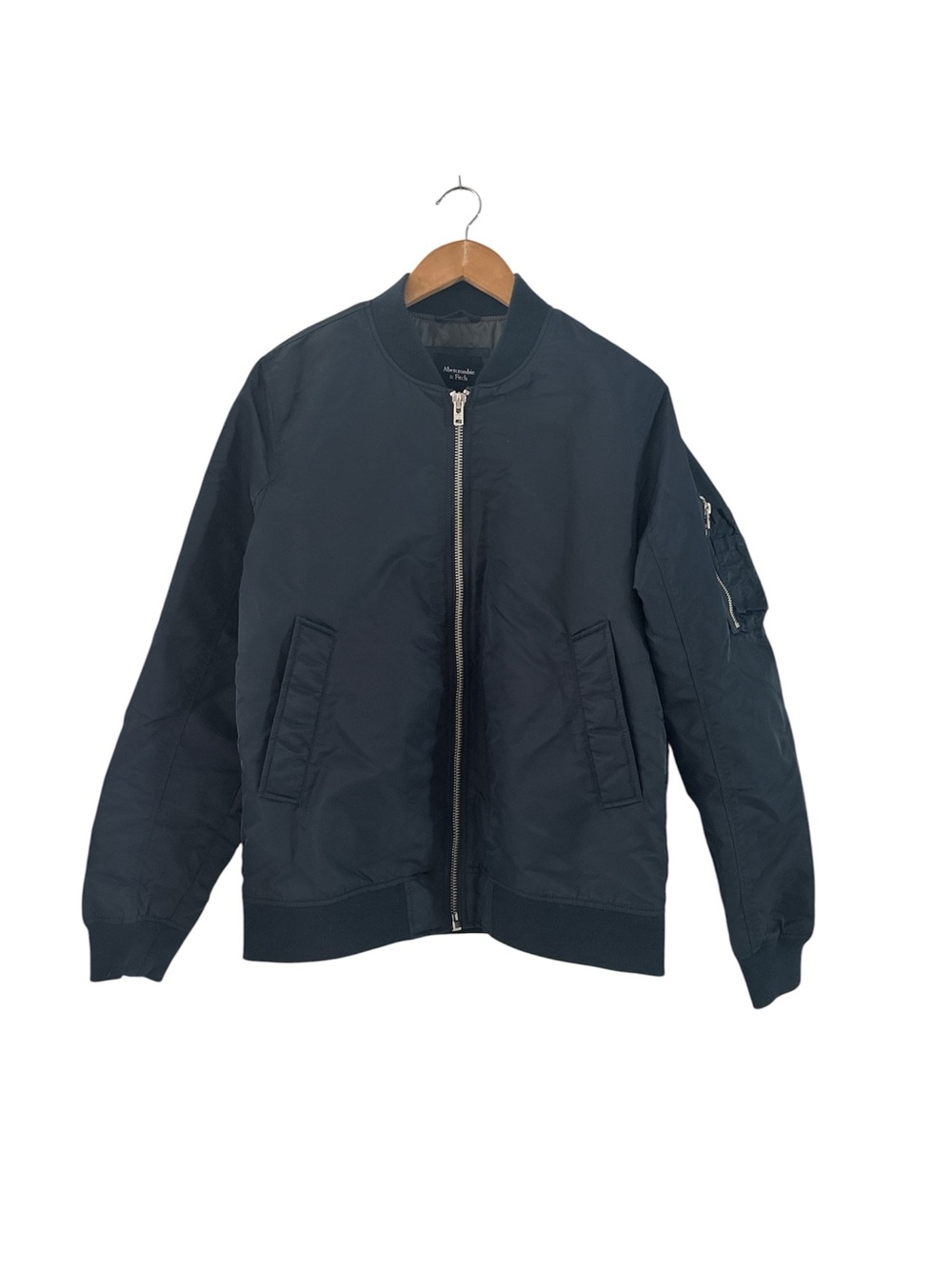 Abercrombie & Fitch Navy Blue Bomber Jacket Like New sz M
